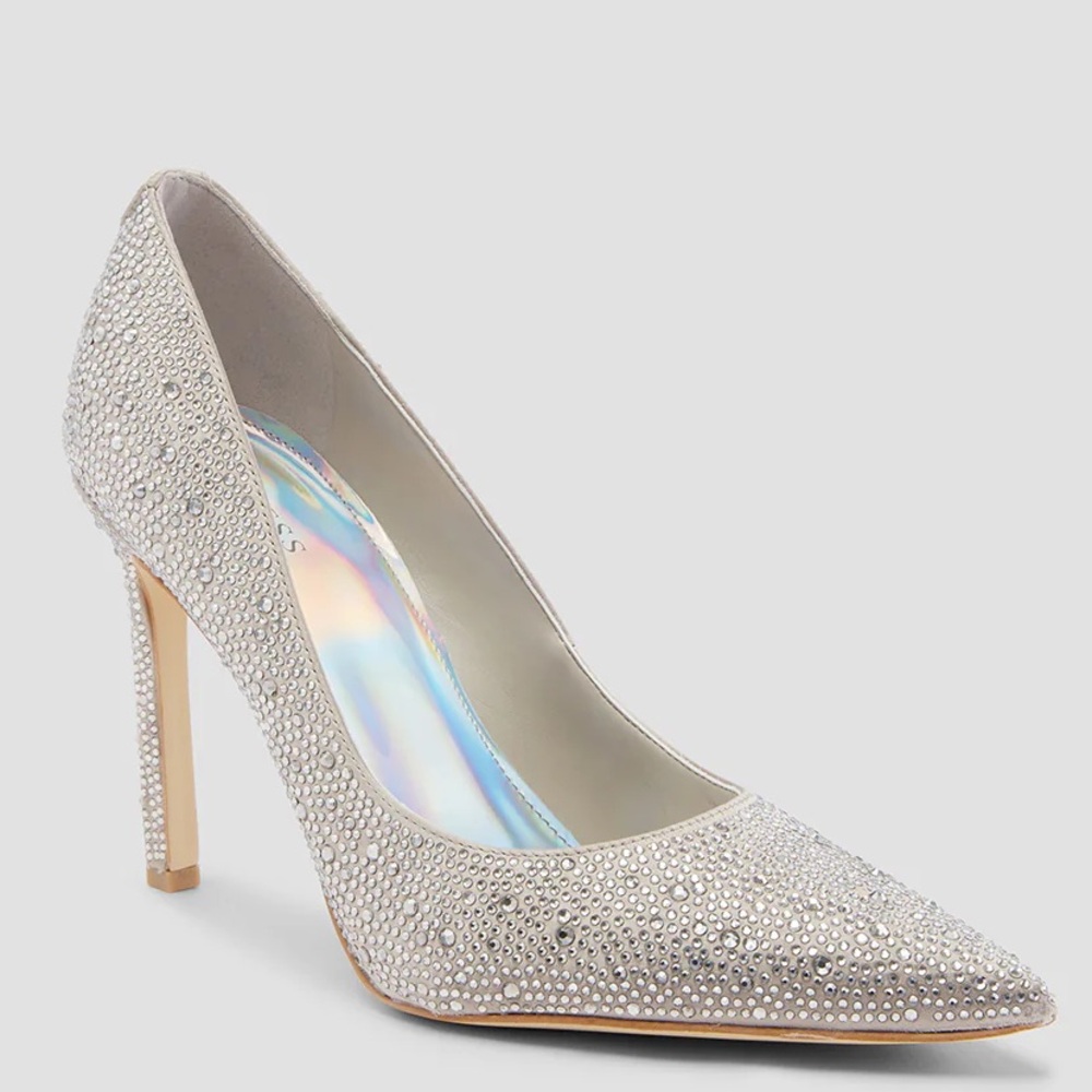 Silver Seannie Crystal Embellished Pumps BRAND NEW